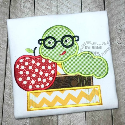 Bookworm applique